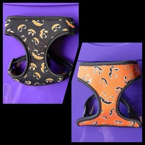 💜🎃 NWOT Glow In Dark Reversible Dog Comfort Harness XXS Halloween Pumpkin